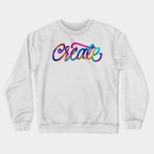 Brushed Create in candy colors Crewneck Sweatshirt by MplusC